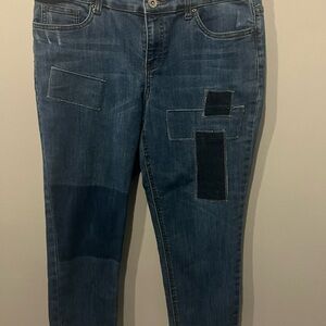 Christopher & Banks Blue Patchwork Jeans
